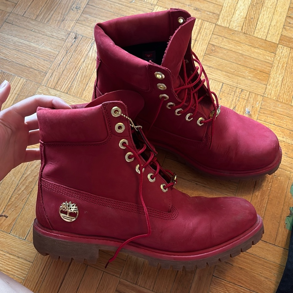 Timberland 6" Premium Waterproof Boots Red/Gold Size 9 Men’s